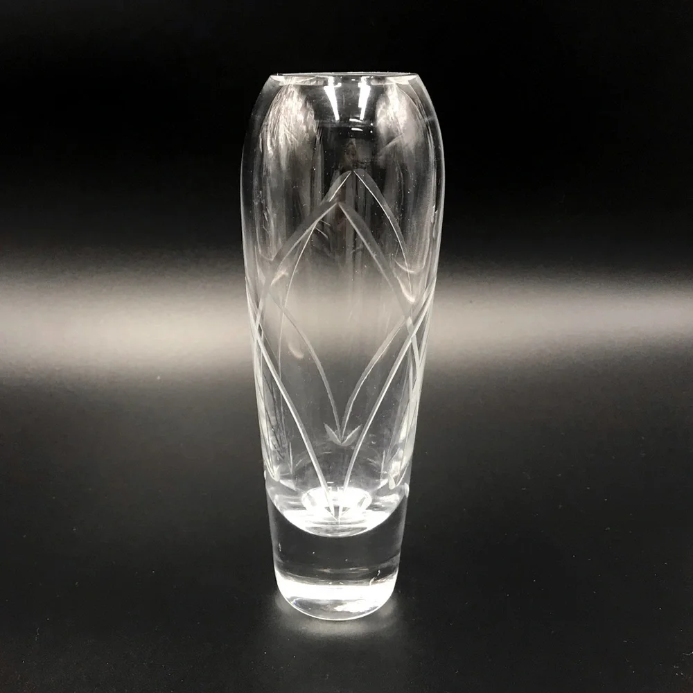 LENOX Elegant Clear Glass‎ 7” Bud Vase Swirled Made in USA